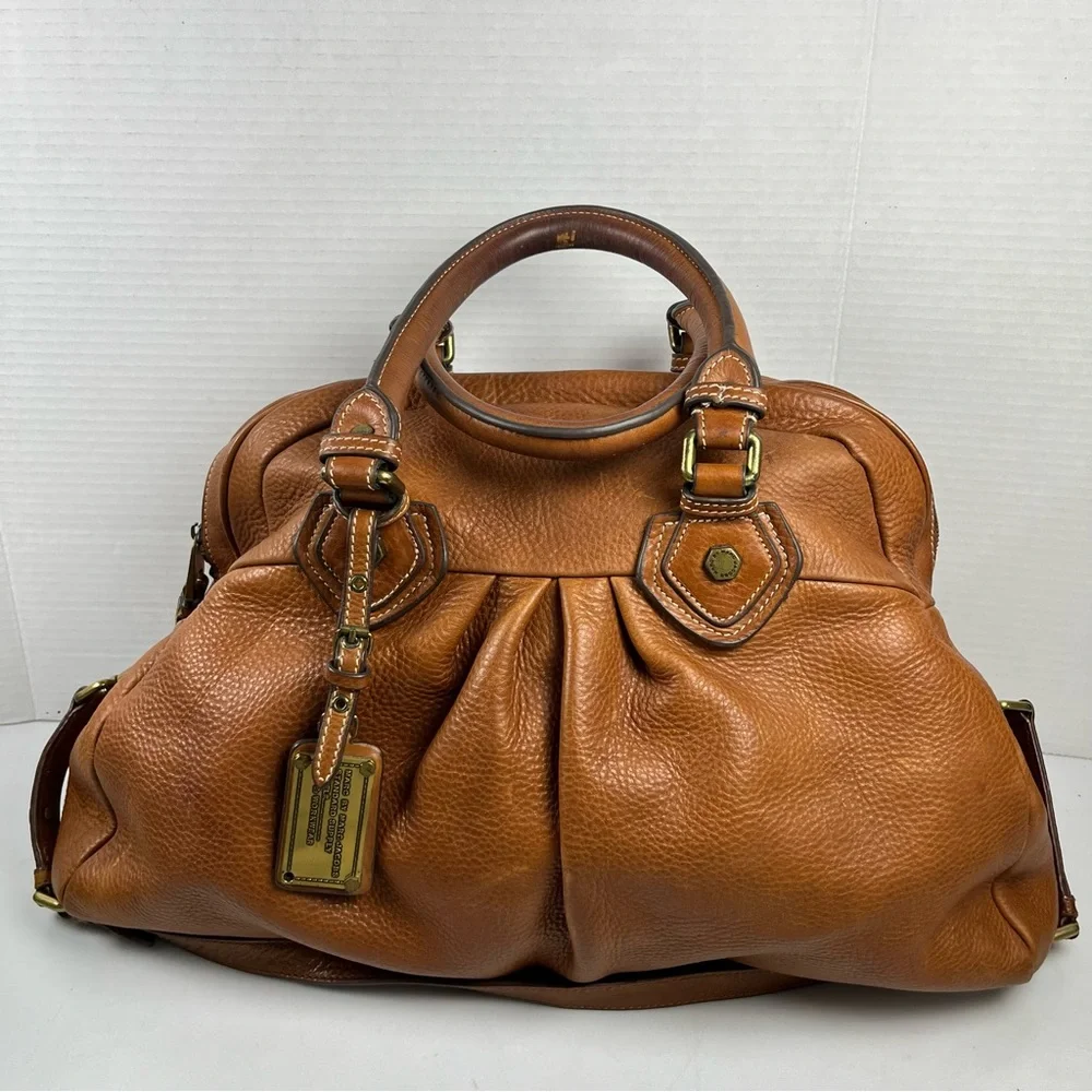 Marc by Marc Jacobs Classic Q Brown Leather 2Way Shoulder Bag Y2K Strap Vintage - Picture 1 of 12